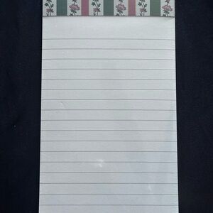 Floral Top Lined Notepad - White Pages